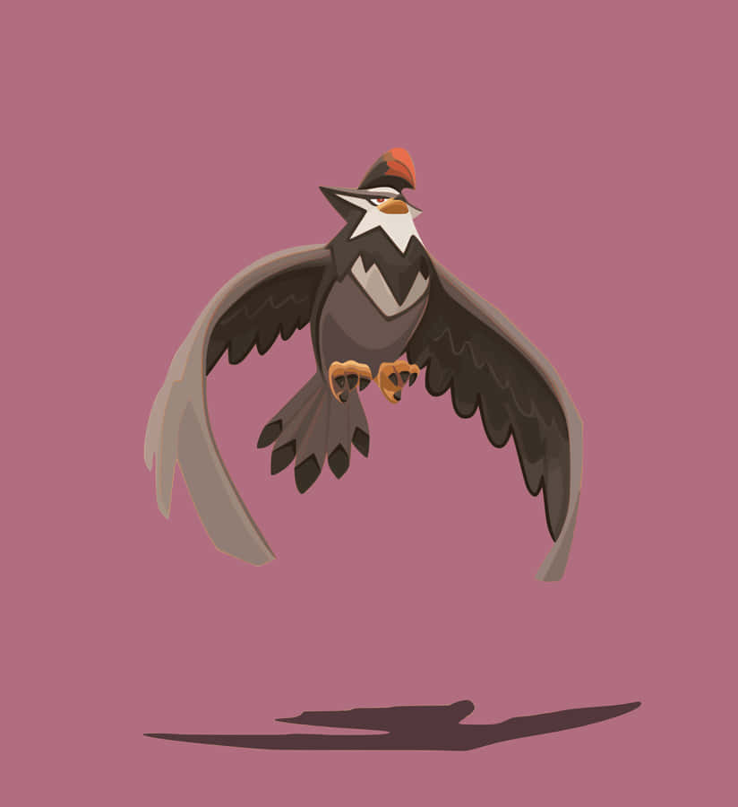 Staraptor On Purple Background Wallpaper