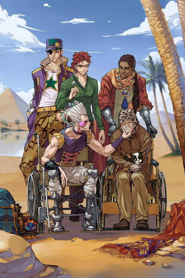 Stardust Crusaders Unleashing Their Stand Powers Wallpaper