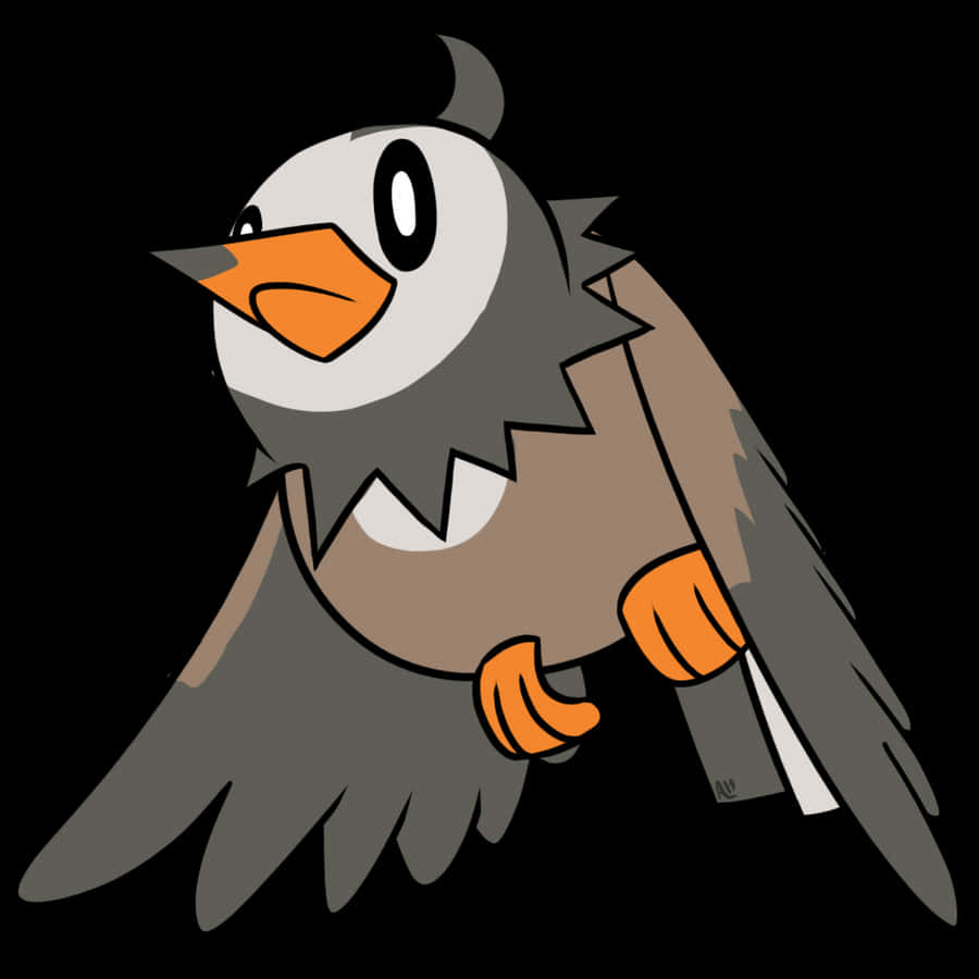 Starly Perching With Pokedex Entry Wallpaper