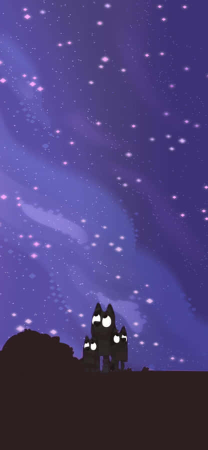 Starry Night Family Silhouette Wallpaper