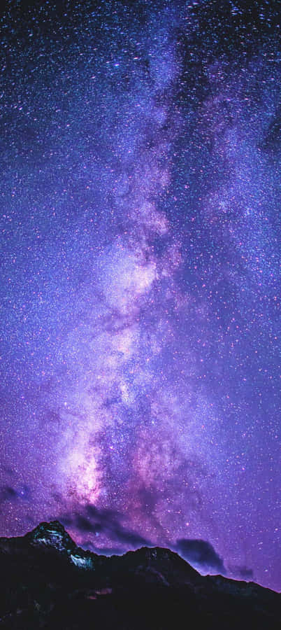 Starry Night Sky Mountain Silhouette Wallpaper