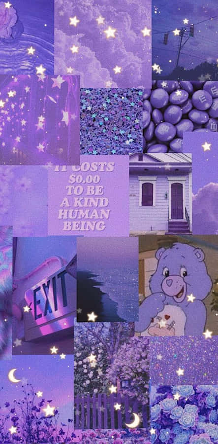 Starry Purple Collage Wallpaper