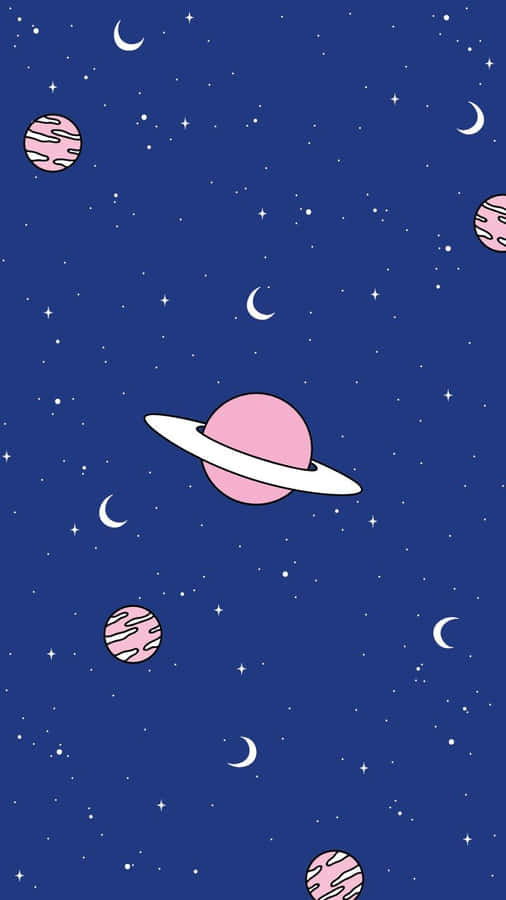Starry Spacewith Planetsand Moons Wallpaper