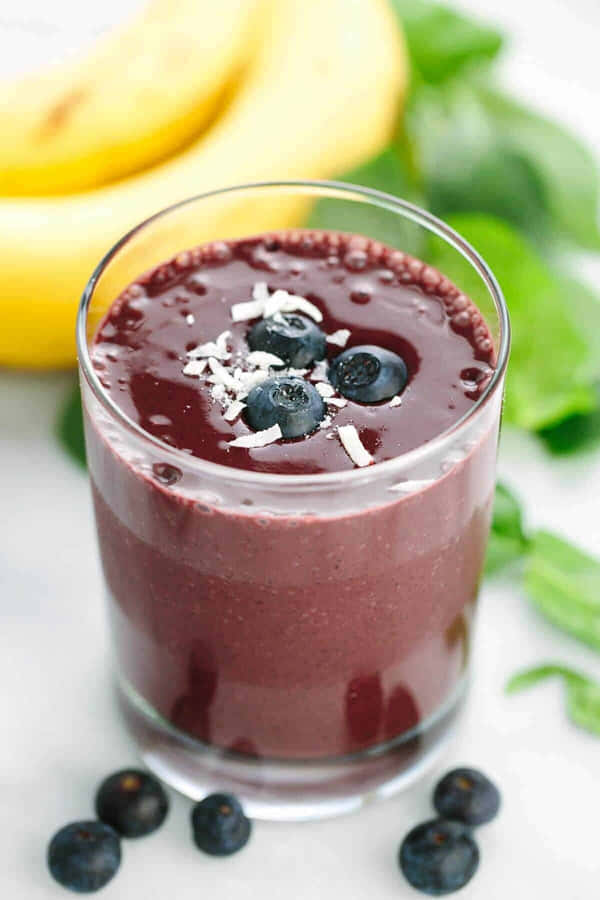 Start Off Your Day With A Delicious And Nutritious Blueberry Smoothie! Wallpaper