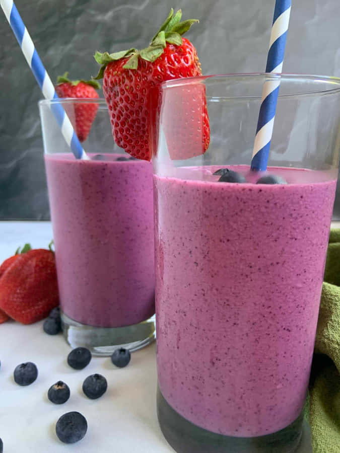 Start Your Day Off With A Blueberry Smoothie! Wallpaper