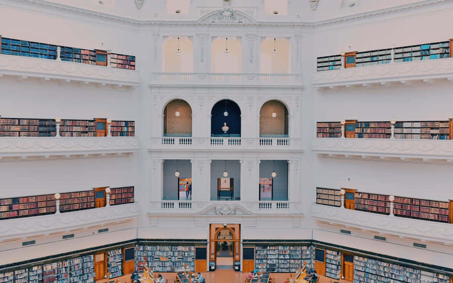 State Library Interior Architecture Wallpaper