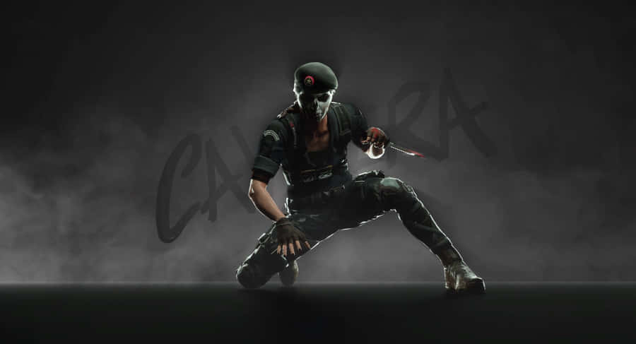 Stealthy Caveira In Action On Rainbow Six Siege Wallpaper