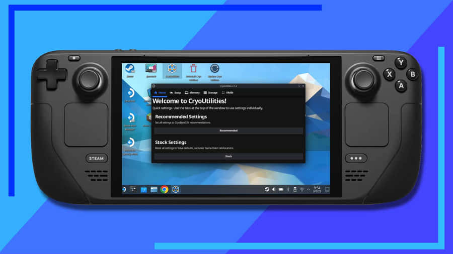 Steam Deck Running Desktop Software Wallpaper
