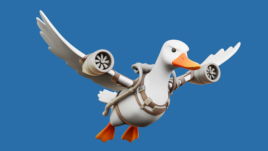 Steampunk Duck Flying Machine Wallpaper