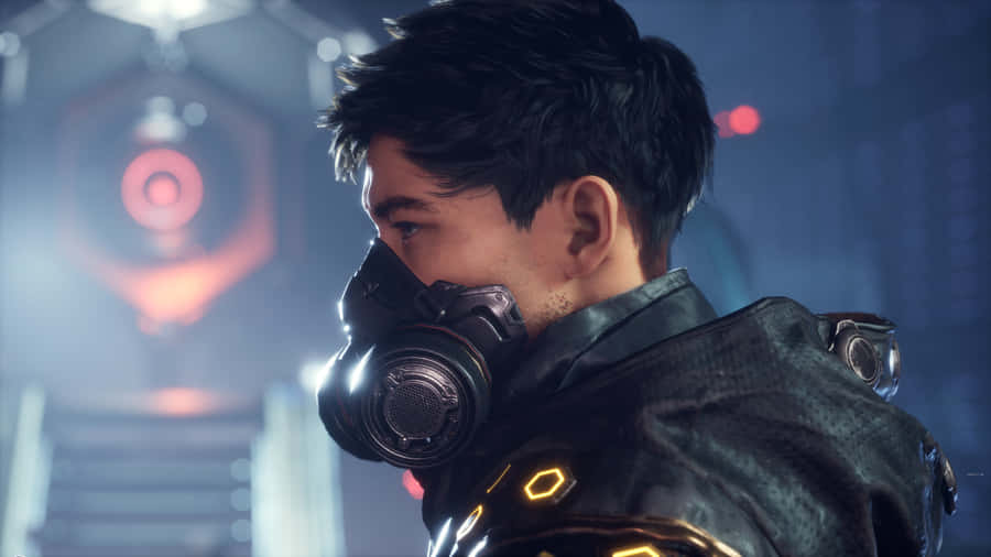 Stellar Blade Character Gas Mask Wallpaper