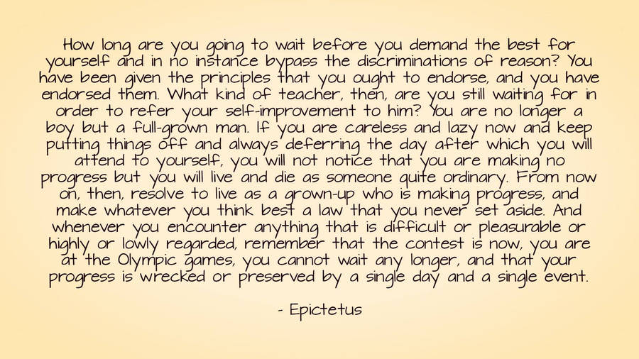 Stoicism Epictetus Progress Quote Wallpaper