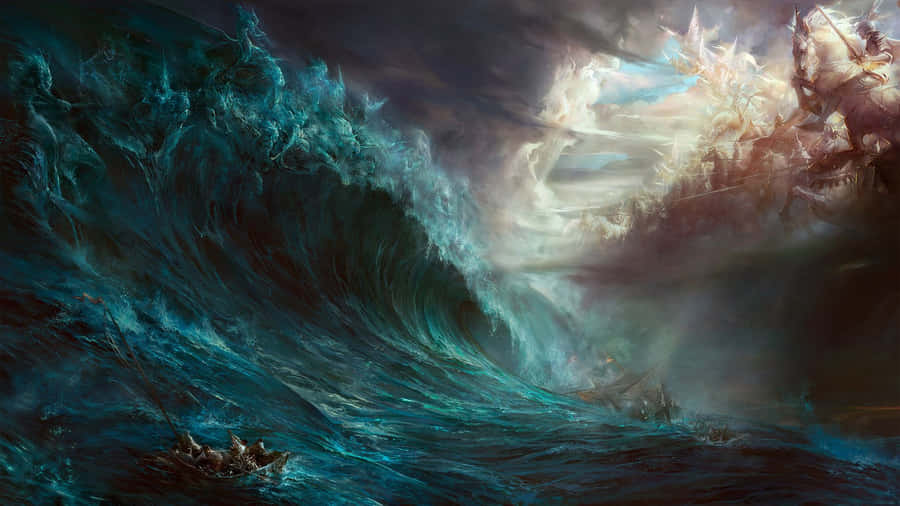 Storm Causing A Tremendous Wave Wallpaper
