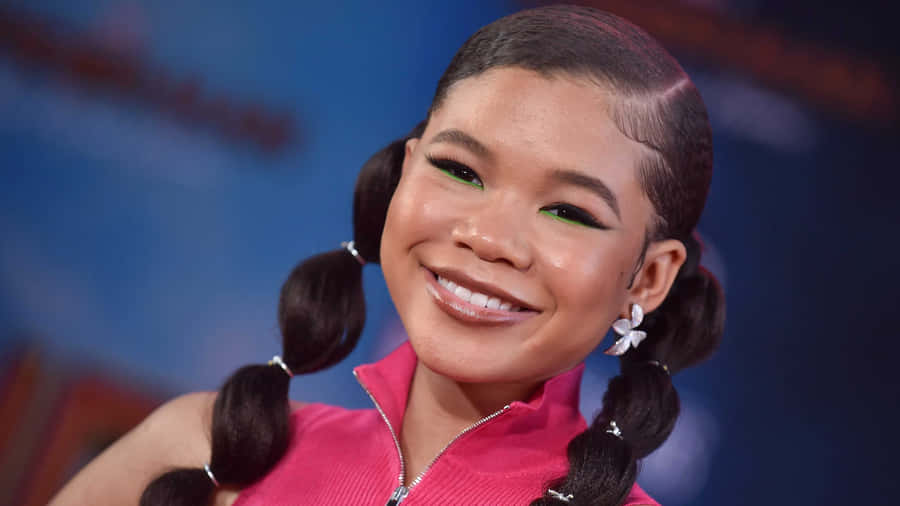 Storm Reid Smiling Event Appearance Wallpaper