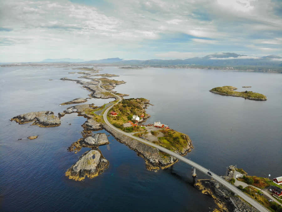 Storseisundet Bridge In The Atlantic Ocean Road Wallpaper