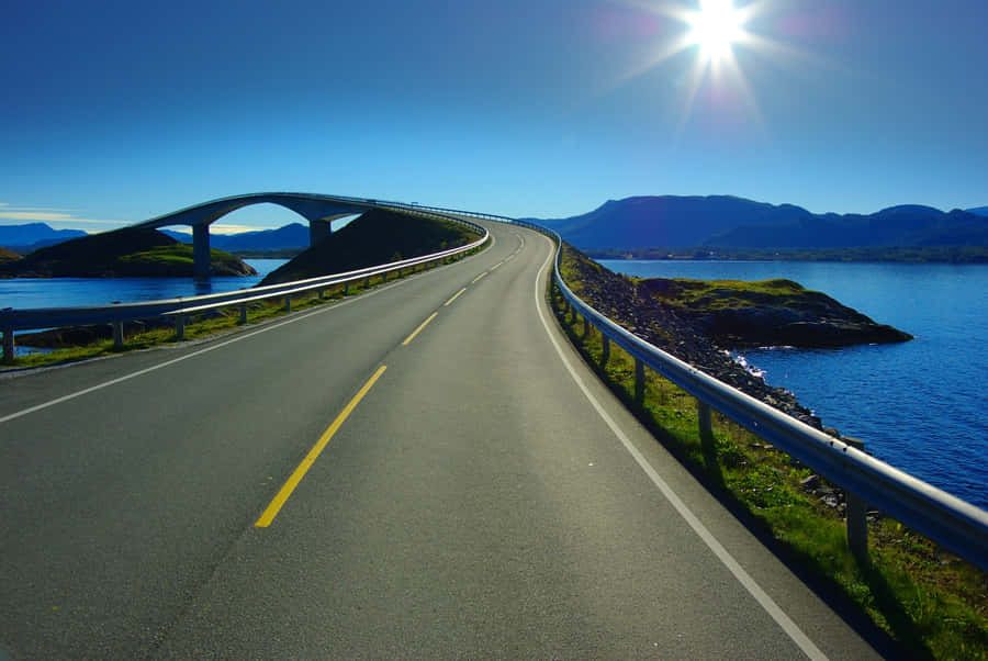 Storseisundet Bridge With The Sun Wallpaper