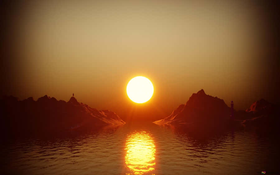 Stranded Alone In The Ocean Wallpaper