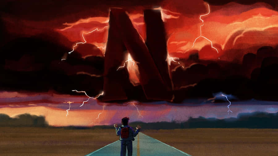 Stranger Things Stormy Sky Wallpaper