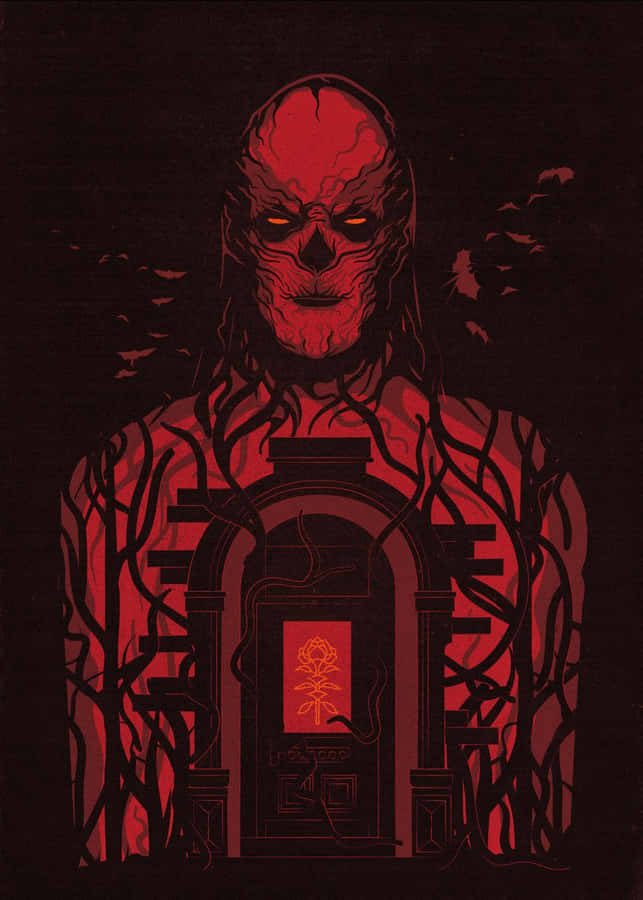 Stranger Things Vecna Door Red Poster Wallpaper