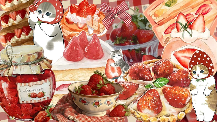 Strawberry Jam And Desserts Wallpaper