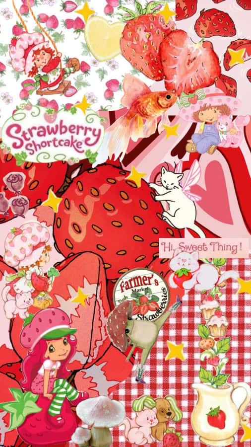 Strawberry Shortcake Collage Aesthetic Wallpaper