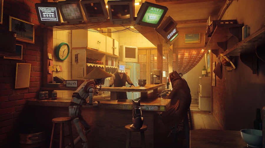 Stray_ Game_ Bar_ Scene Wallpaper