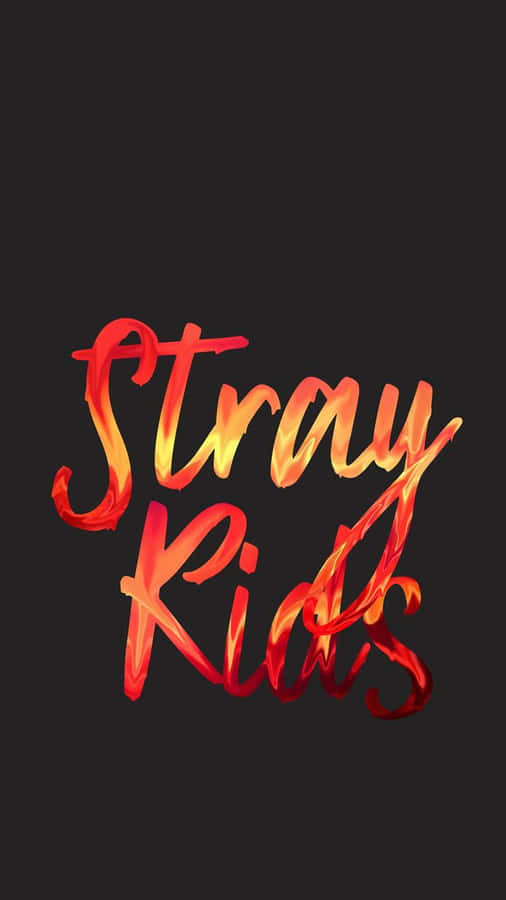 Stray Kids Flaming Text Logo Wallpaper