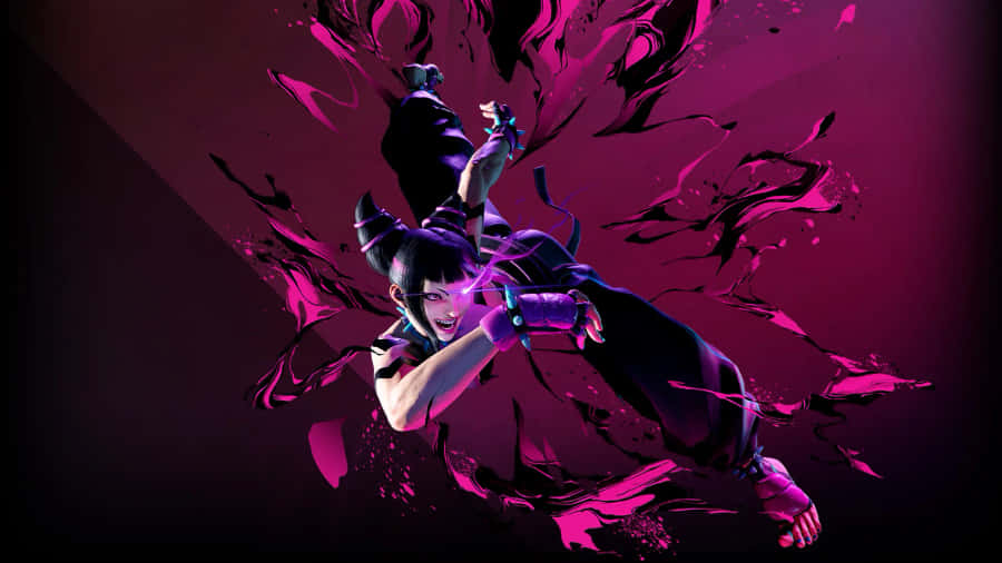 Street Fighter Juri Dynamic Pose Wallpaper