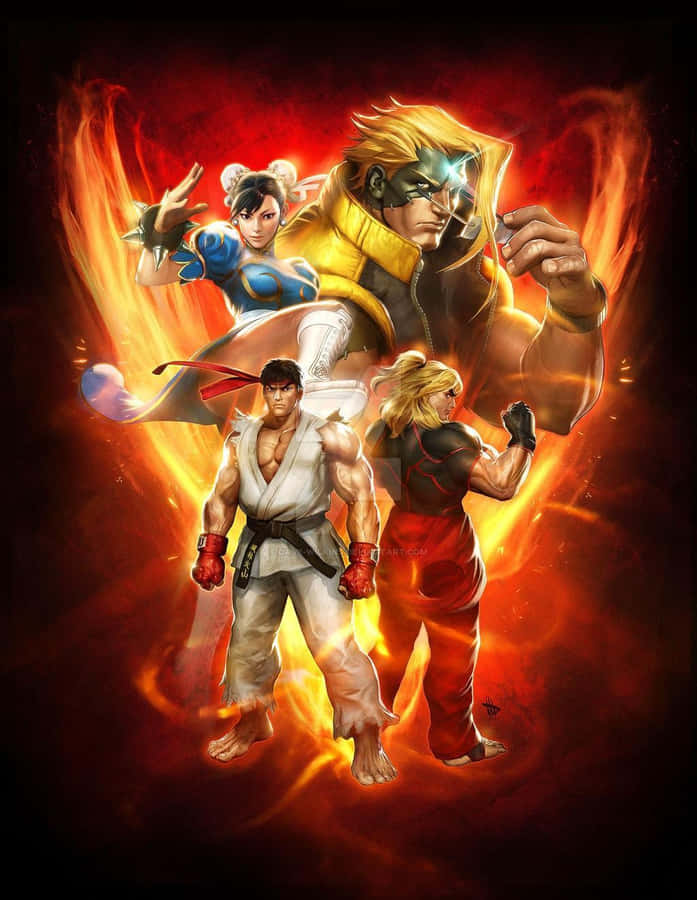 Street Fighter Kenand Allies Artwork Wallpaper