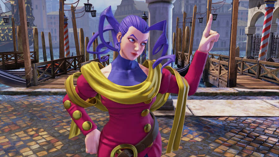 Street Fighter Rose Pose Venice Backdrop Wallpaper