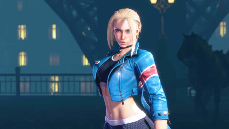 Street Fighter6 Female Fighter Blue Jacket Wallpaper