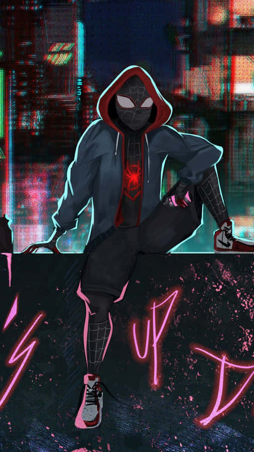 Street Style Spider Man Miles Morales Iphone Wallpaper