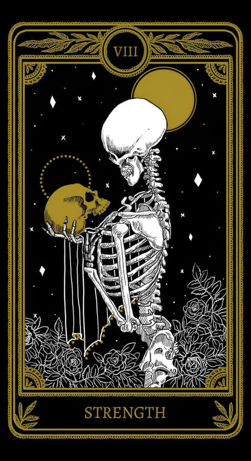 Strength Tarot Skeleton Wallpaper