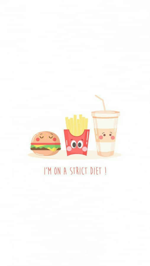 Strict Diet Fast Food Cartoon Wallpaper
