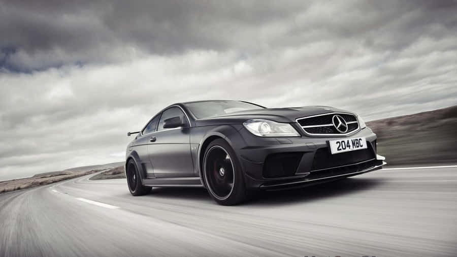 Striking And Stylish Mercedes-benz In Black Finish Wallpaper
