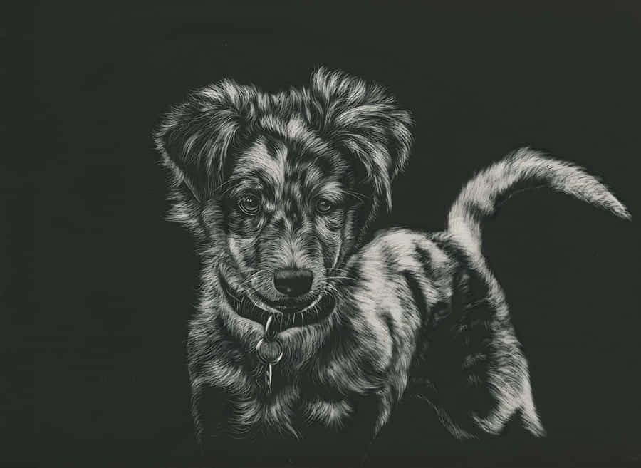 Striking Black And White Animal Portrait Wallpaper