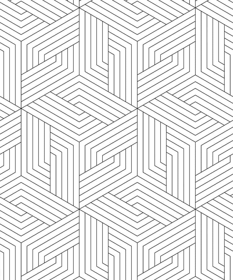 Striking Black And White Geometric Pattern Wallpaper