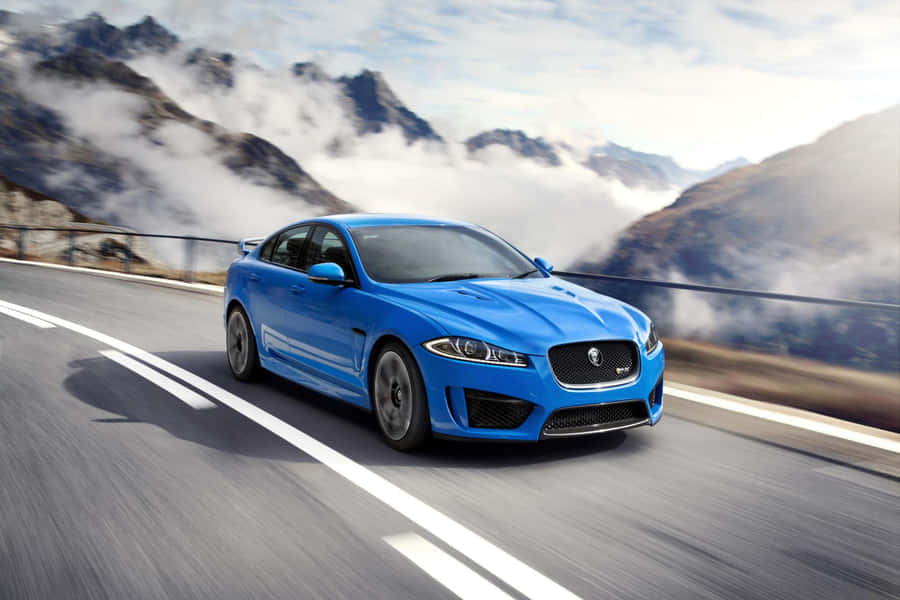 Striking Jaguar Xfr In Motion Wallpaper