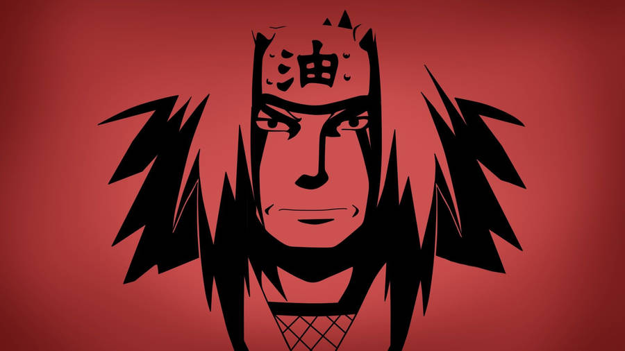 Striking Red And Black Jiraiya Wallpaper