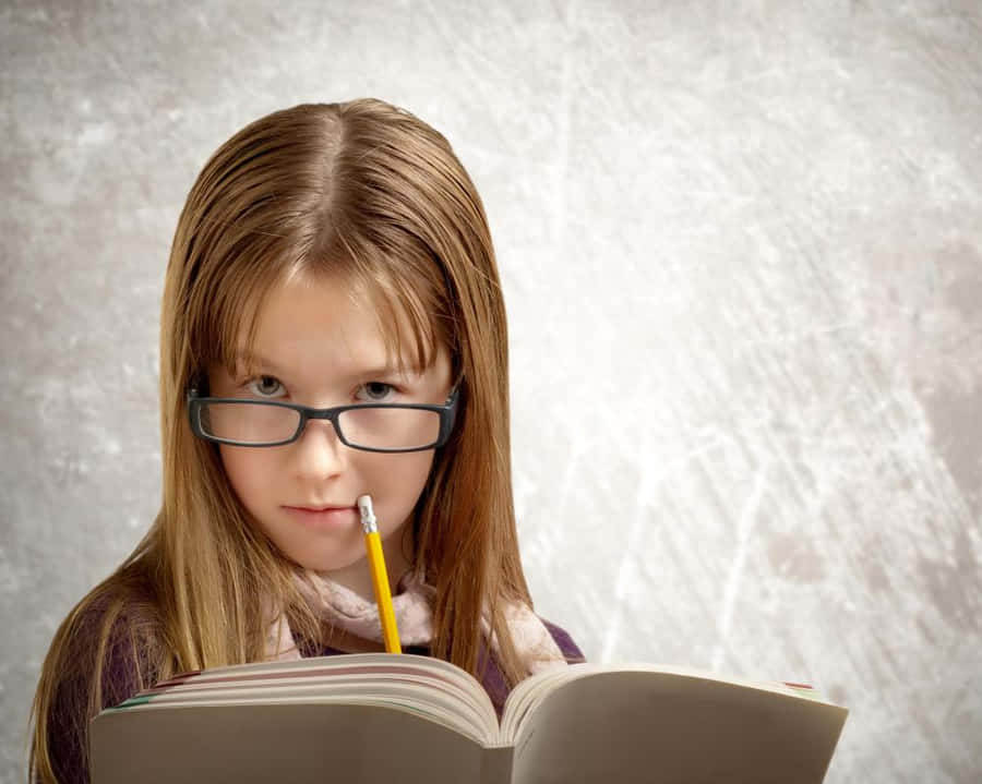 Studious Girl With Eyeglasses Wallpaper