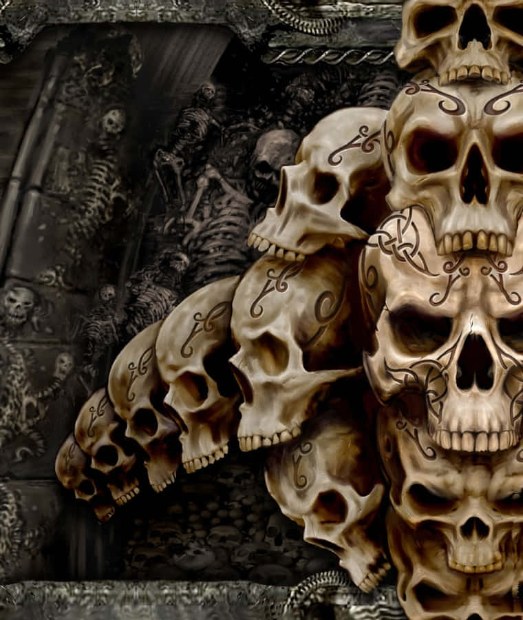 Stunning 3d Skull Art Wallpaper