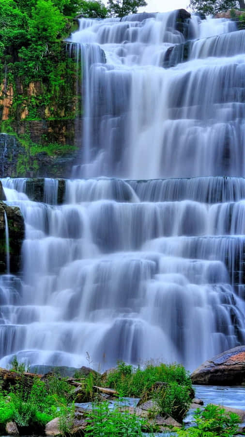 Stunning 3d Waterfall Landscape Wallpaper