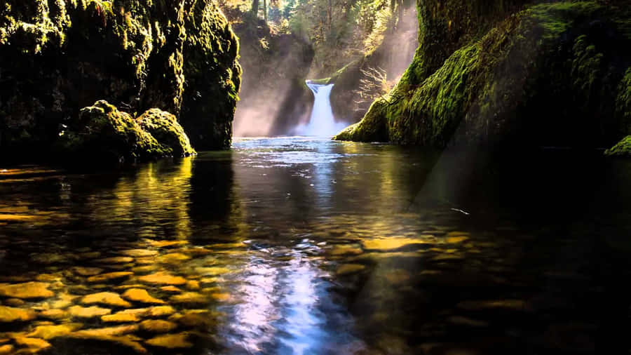 Stunning 3d Waterfall Landscape Wallpaper