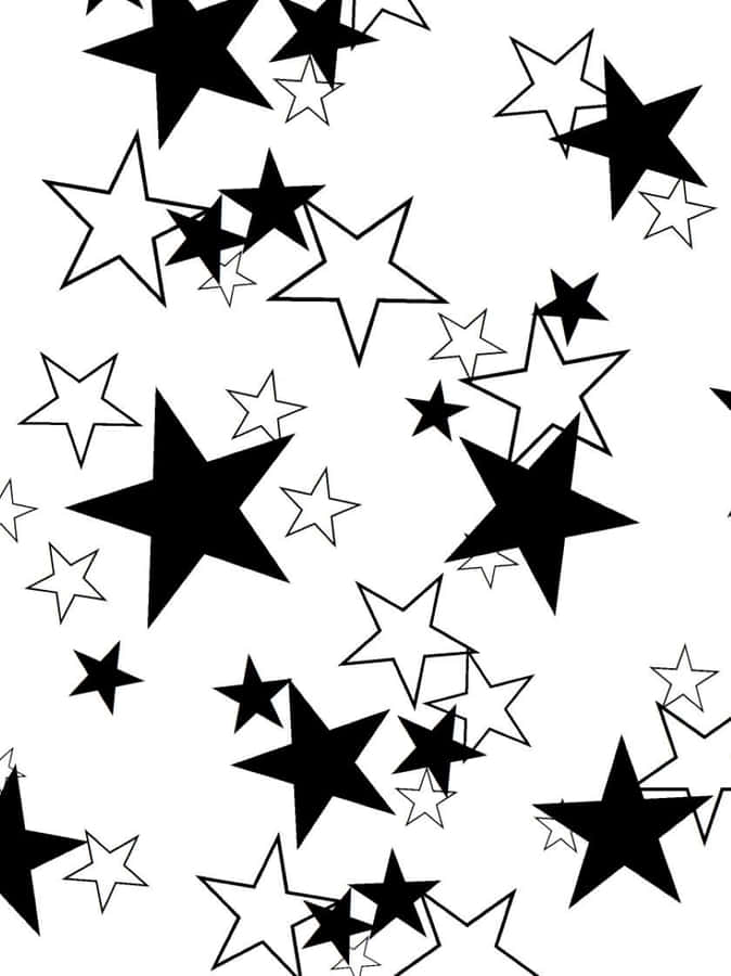 Stunning Contrast Of A Black And White Star Wallpaper
