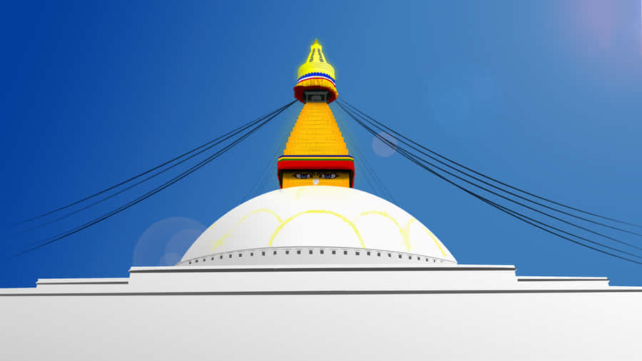 Stunning Digital Illustration Of Boudhanath Stupa Wallpaper