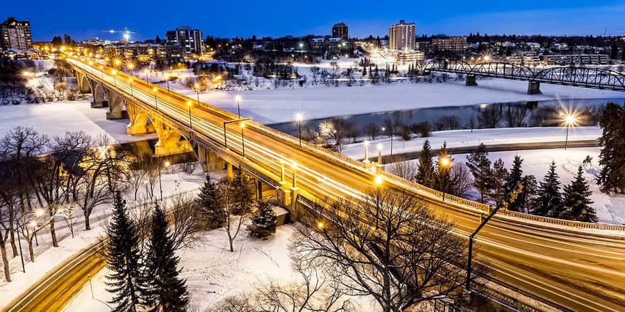 Stunning Downtown Saskatoon Skyline Wallpaper