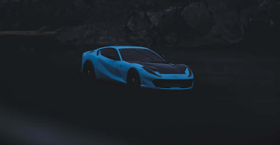 Stunning Ferrari 812 Superfast Cruising On The Road Wallpaper