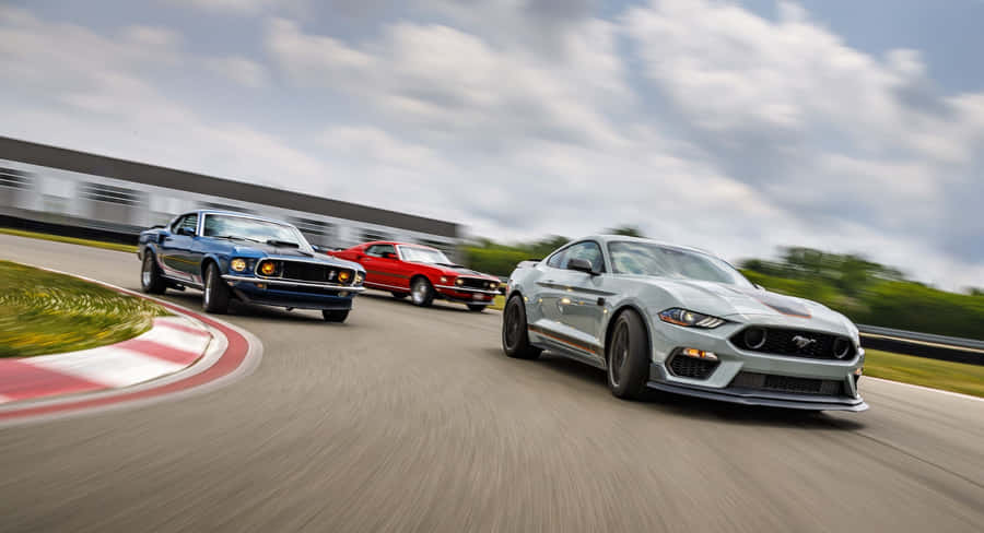 Stunning Ford Mustang Mach 1 Showcased In Dynamic Action Wallpaper