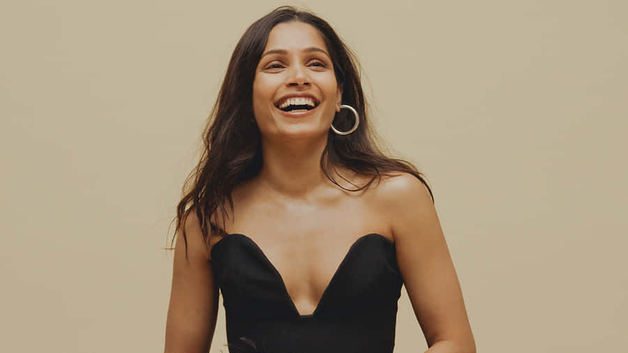 Stunning Freida Pinto In A Classy Pose Wallpaper