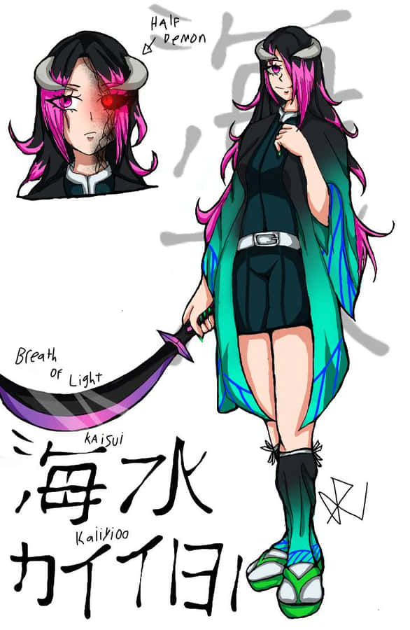 Stunning Half-demon From Demon Slayer Show Wallpaper