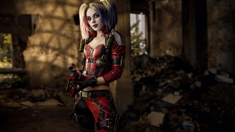 Stunning Harley Quinn Cosplay Portrait Wallpaper